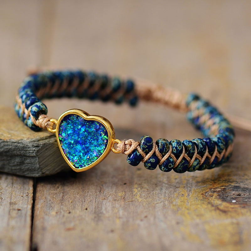 Shining Heart Opal Bracelet - Bracelets - Pretland | Spiritual Crystals & Jewelry