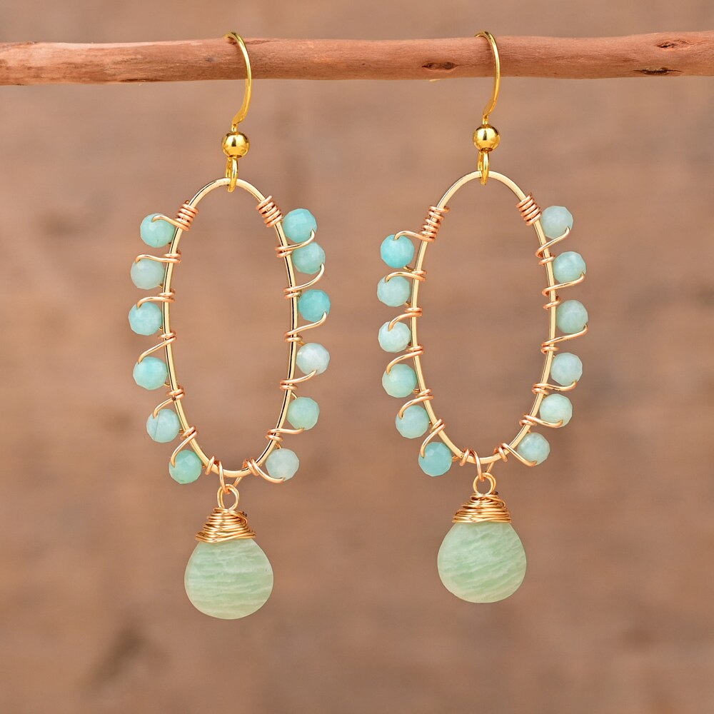 Exclusive Design Natural Stones Earrings - Earrings - Pretland | Spiritual Crystals & Jewelry