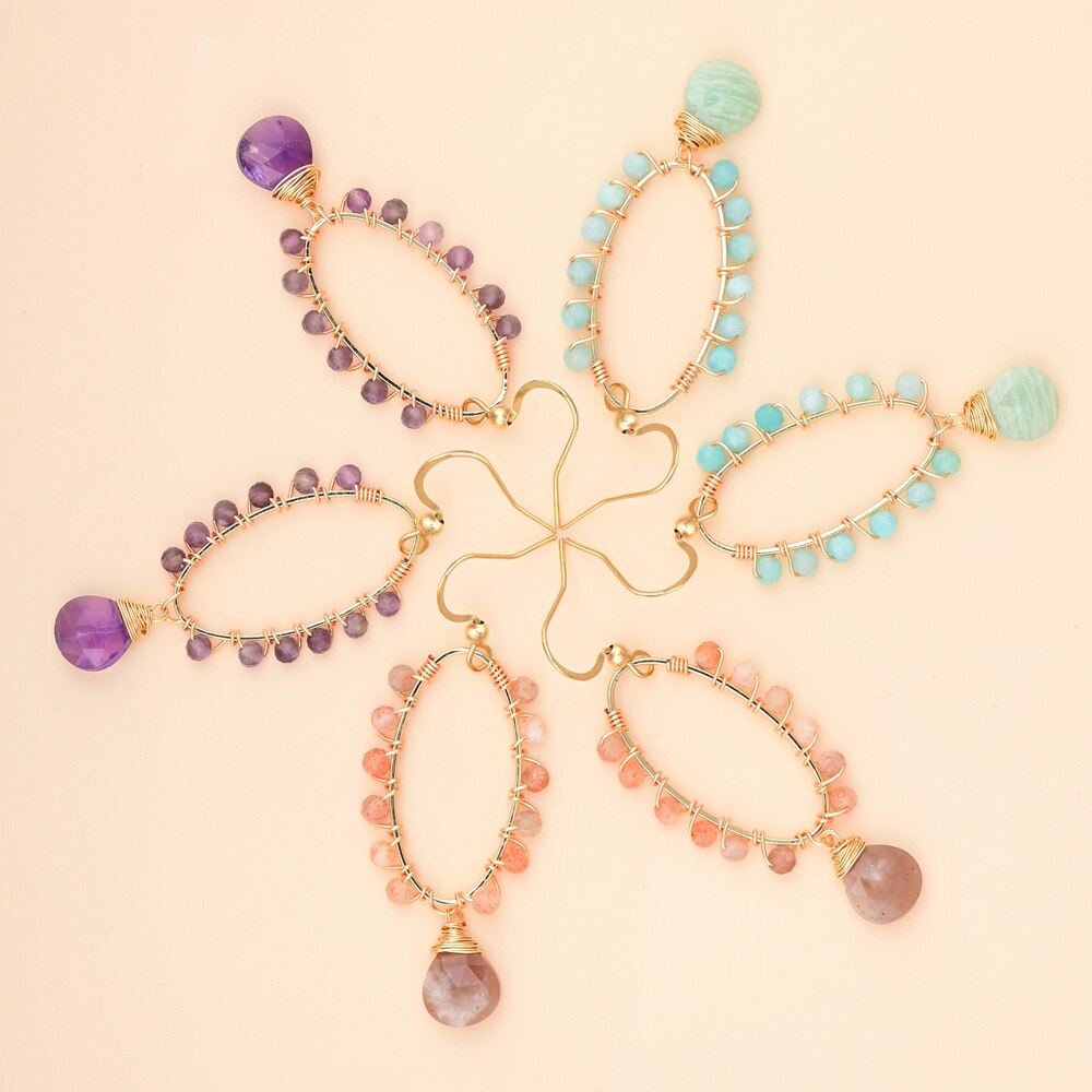 Exclusive Design Natural Stones Earrings - Earrings - Pretland | Spiritual Crystals & Jewelry