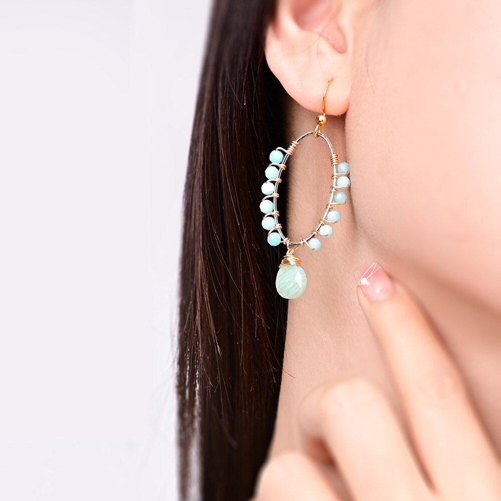 Exclusive Design Natural Stones Earrings - Earrings - Pretland | Spiritual Crystals & Jewelry