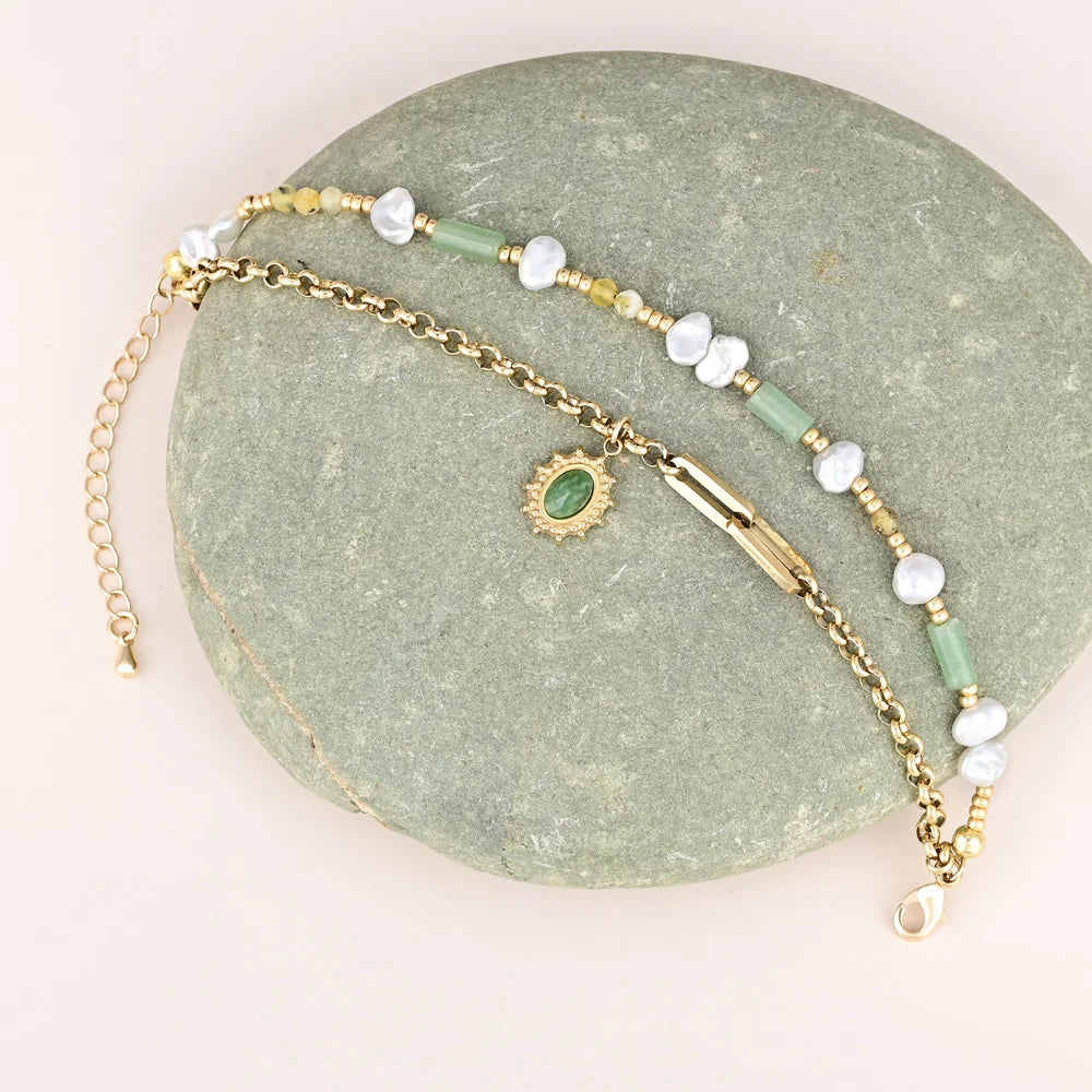 Chic Natural Green Aventurine Bracelet