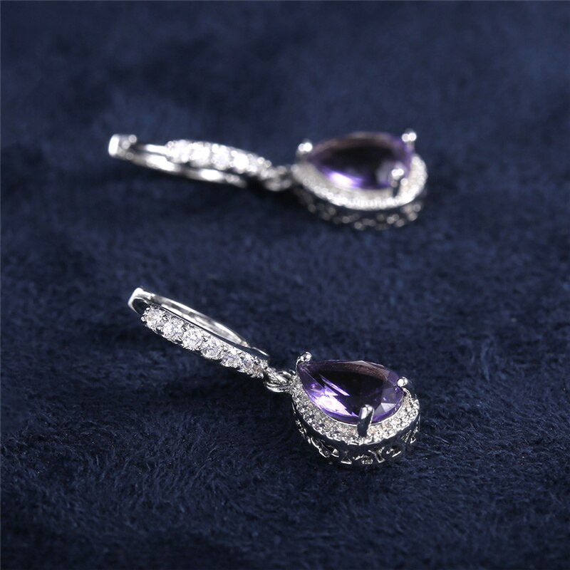Spiritual Amethyst Drop Earrings - Earrings - Pretland | Spiritual Crystals & Jewelry