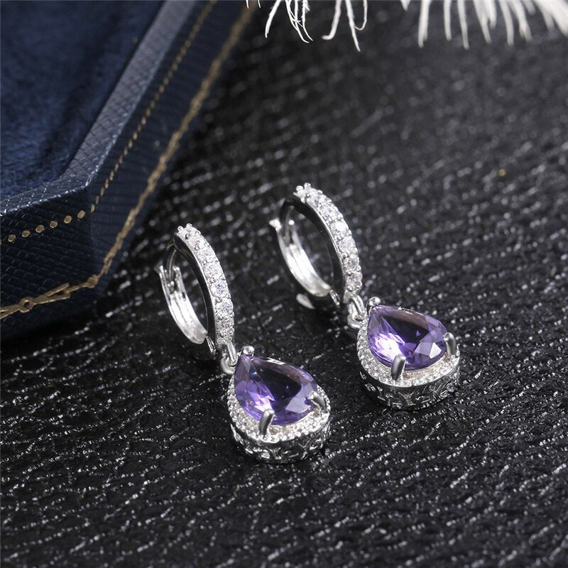 Spiritual Amethyst Drop Earrings - Earrings - Pretland | Spiritual Crystals & Jewelry