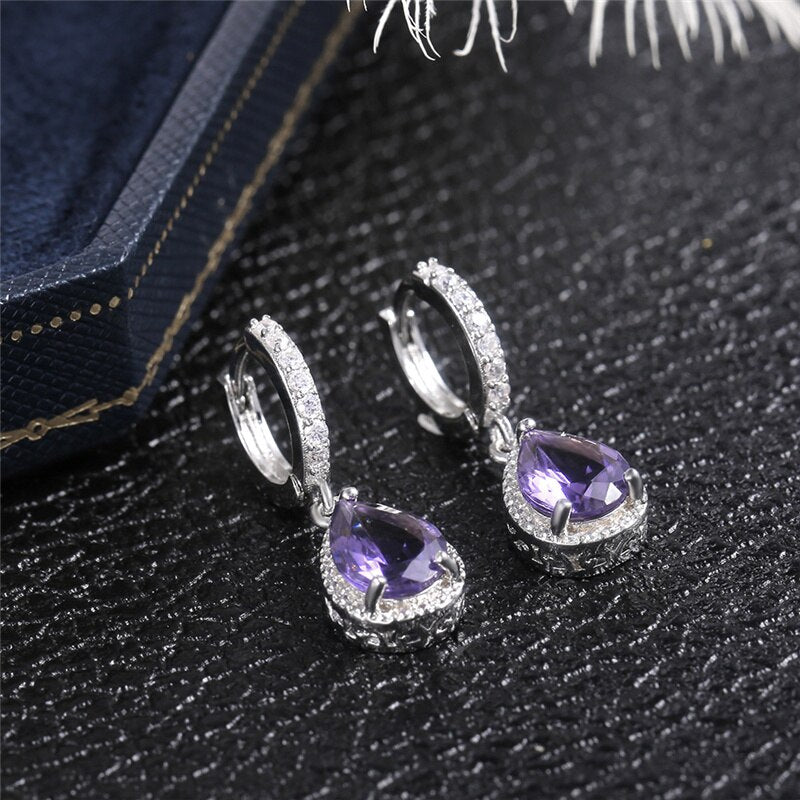 Spiritual Amethyst Drop Earrings - Earrings - Pretland | Spiritual Crystals & Jewelry