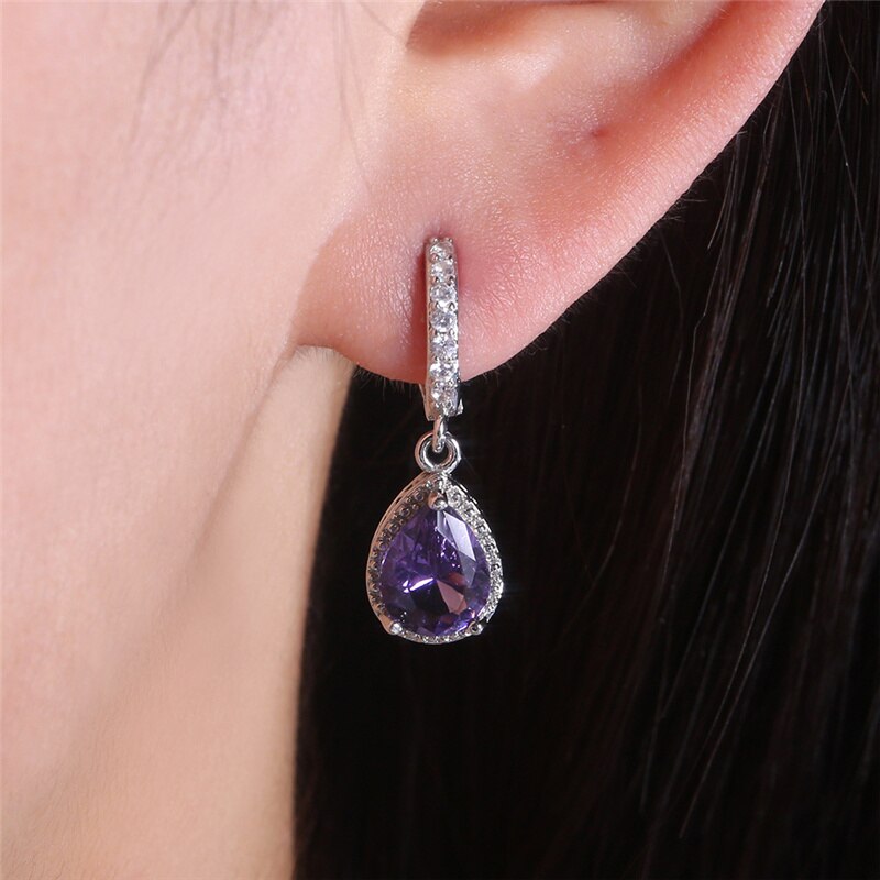 Spiritual Amethyst Drop Earrings - Earrings - Pretland | Spiritual Crystals & Jewelry