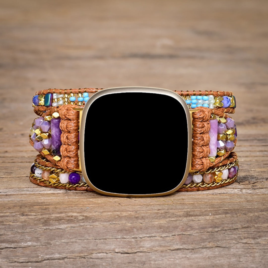 Ethnic Purple Jasper Fitbit Watch Strap - Fitbit Watch Straps - Pretland | Spiritual Crystals & Jewelry