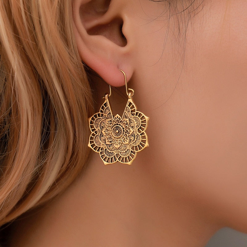 Spiritual Mandala Earrings - Earrings - Pretland | Spiritual Crystals & Jewelry