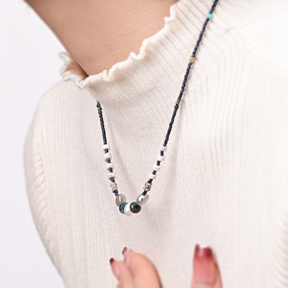 Elegant Boho Pearl Necklace - Necklaces - Pretland | Spiritual Crystals & Jewelry