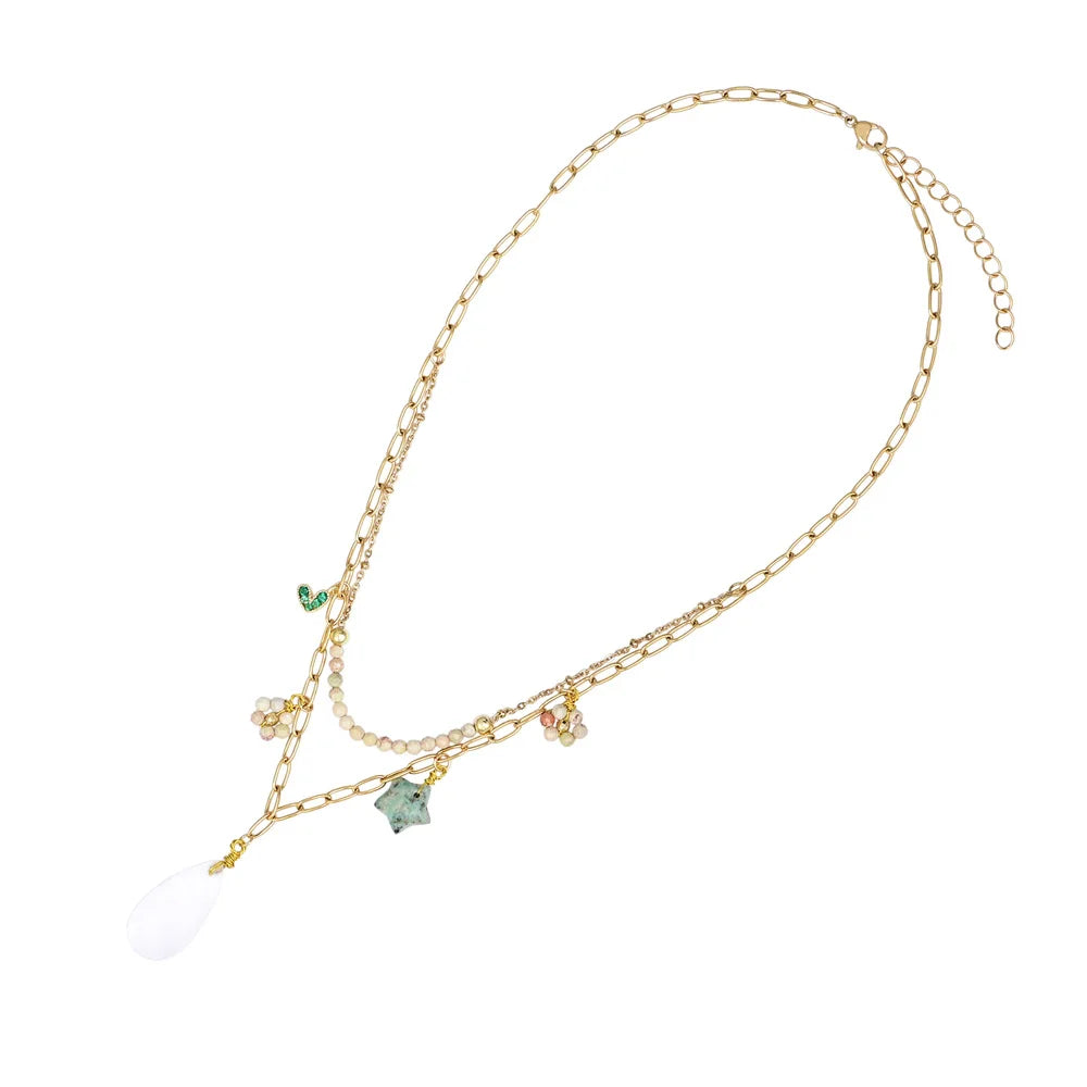 Boho Elegant White Quartz Necklace