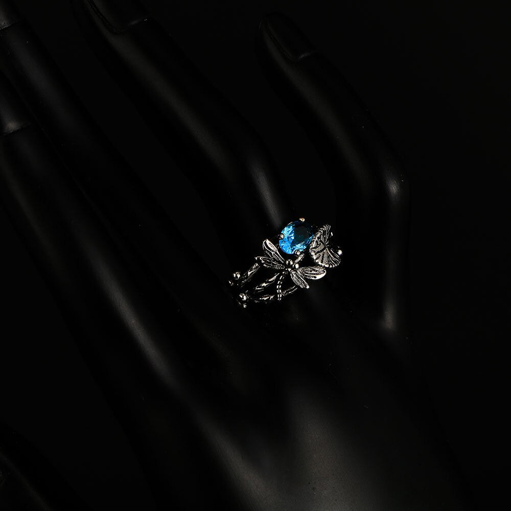 Dragonfly Lotus Ring - Rings - Pretland | Spiritual Crystals & Jewelry
