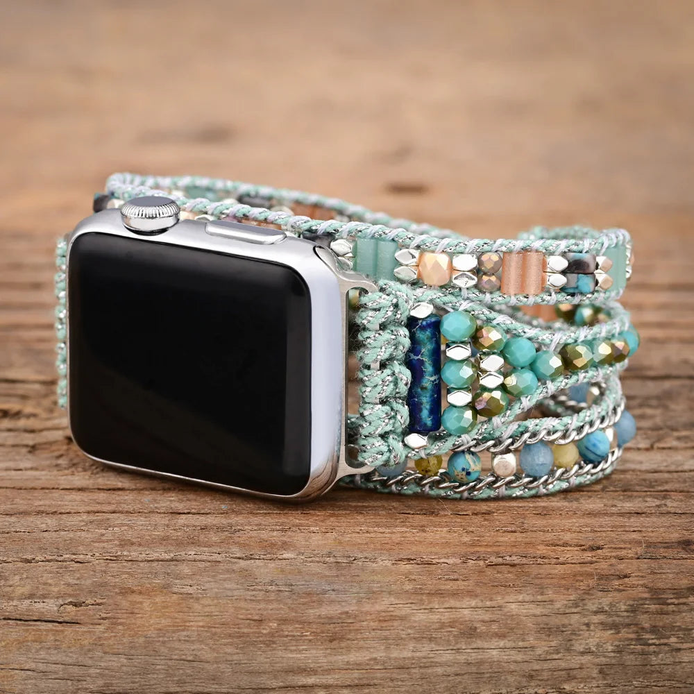 Bohemian Mint Green Crystal Apple Watch Strap