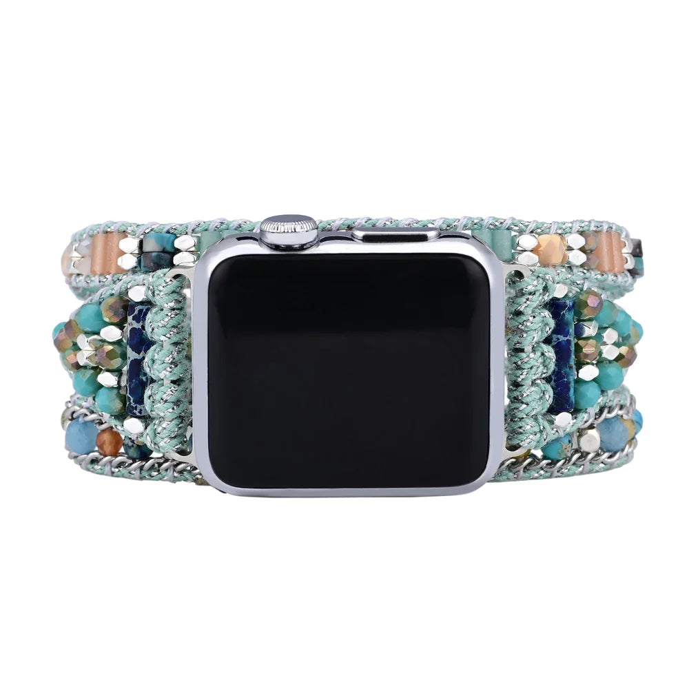 Bohemian Mint Green Crystal Apple Watch Strap