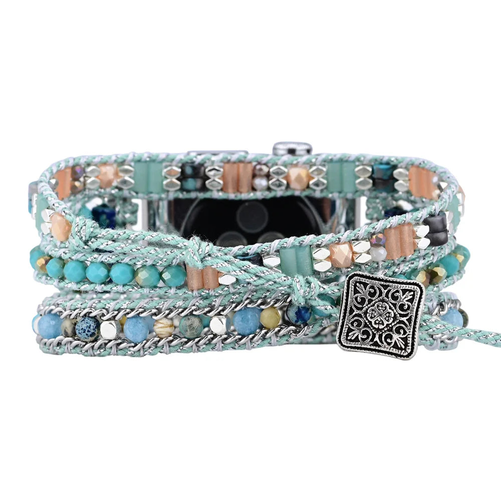 Bohemian Mint Green Crystal Apple Watch Strap