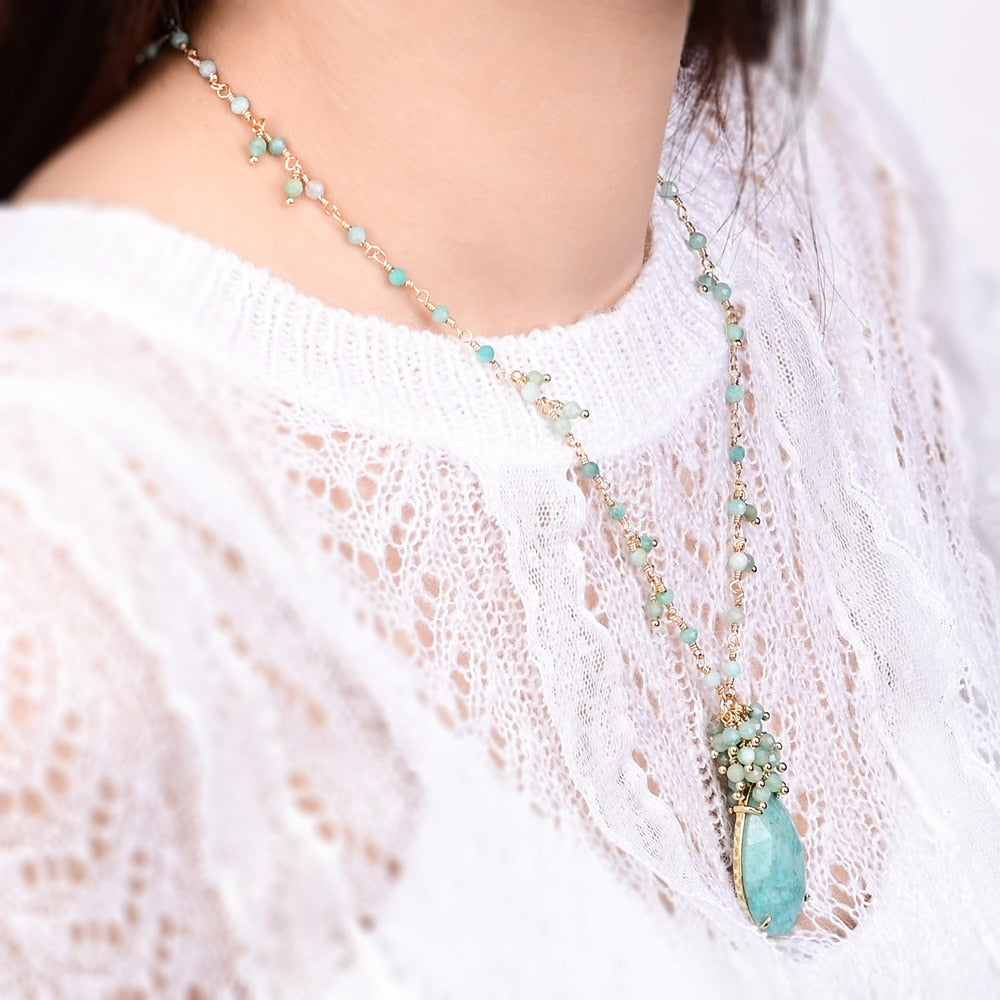 Vintage Style Natural Stone Necklace - Necklaces - Pretland | Spiritual Crystals & Jewelry