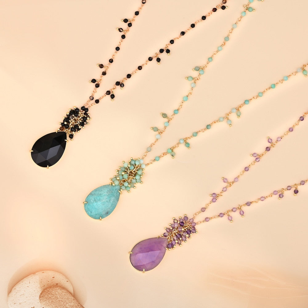 Vintage Style Natural Stone Necklace - Necklaces - Pretland | Spiritual Crystals & Jewelry