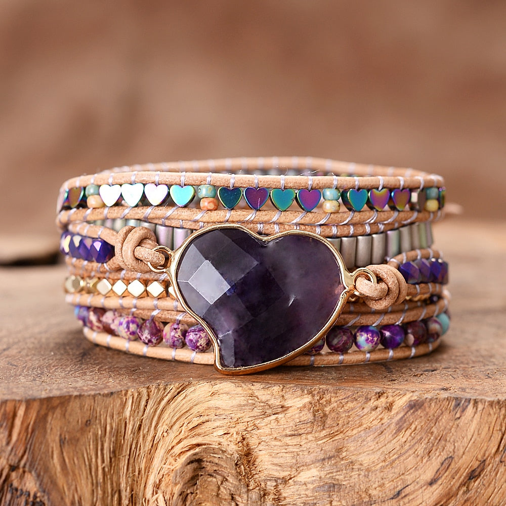 Spiritual Amethyst Wrap Bracelet - Wrap Bracelets - Pretland | Spiritual Crystals & Jewelry