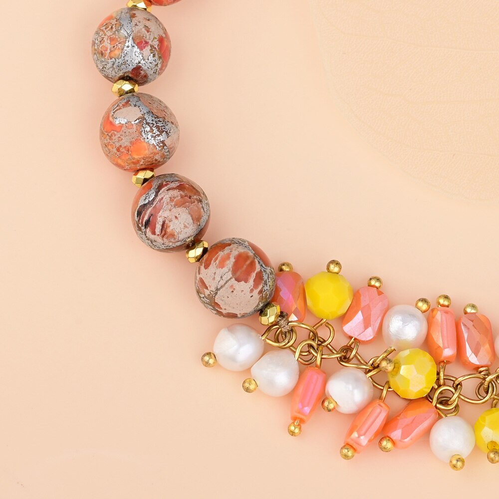 Retro Design Jasper Flowing Bracelet - Bracelets - Pretland | Spiritual Crystals & Jewelry