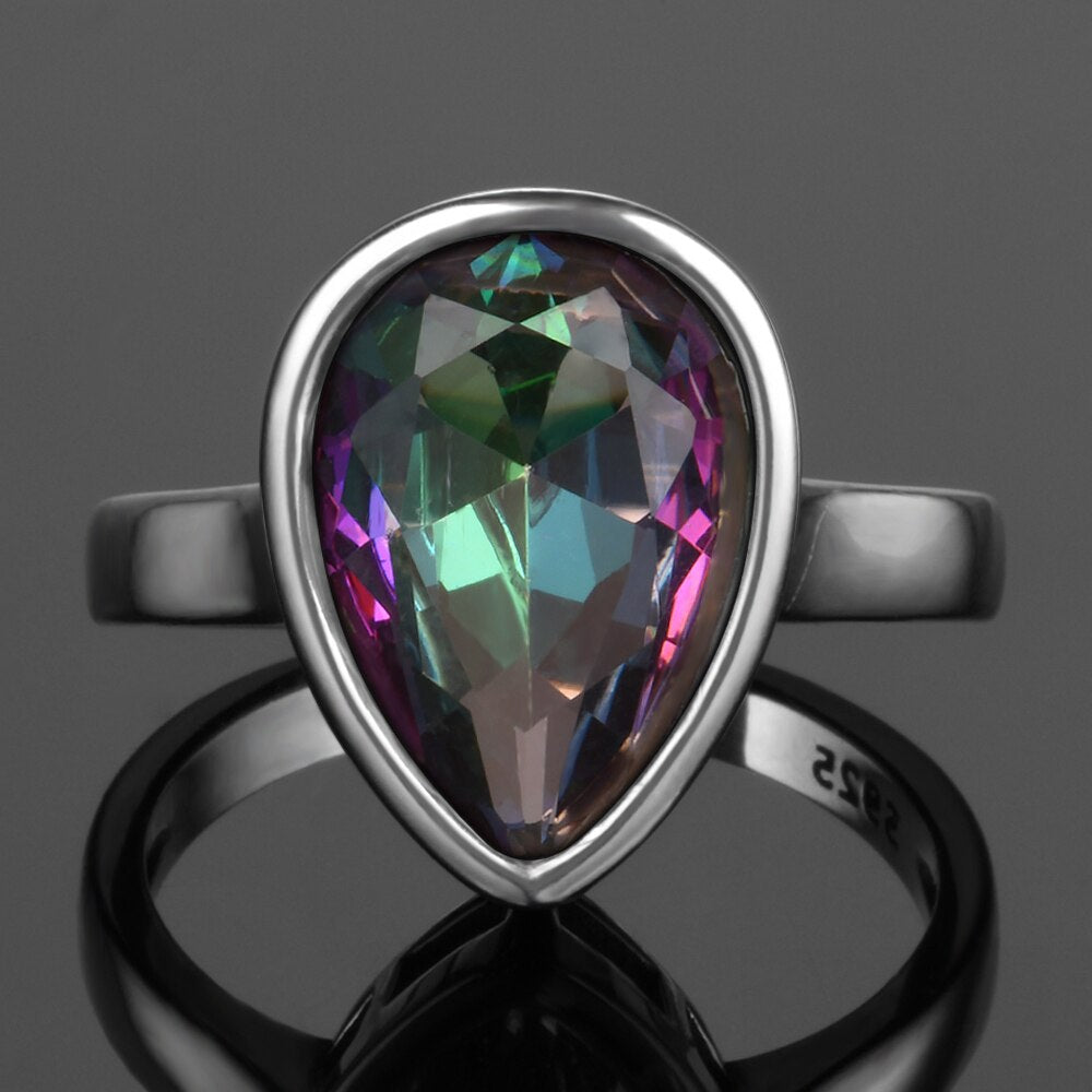 Spiritual Mystic Topaz Sterling Silver Ring - Rings - Pretland | Spiritual Crystals & Jewelry