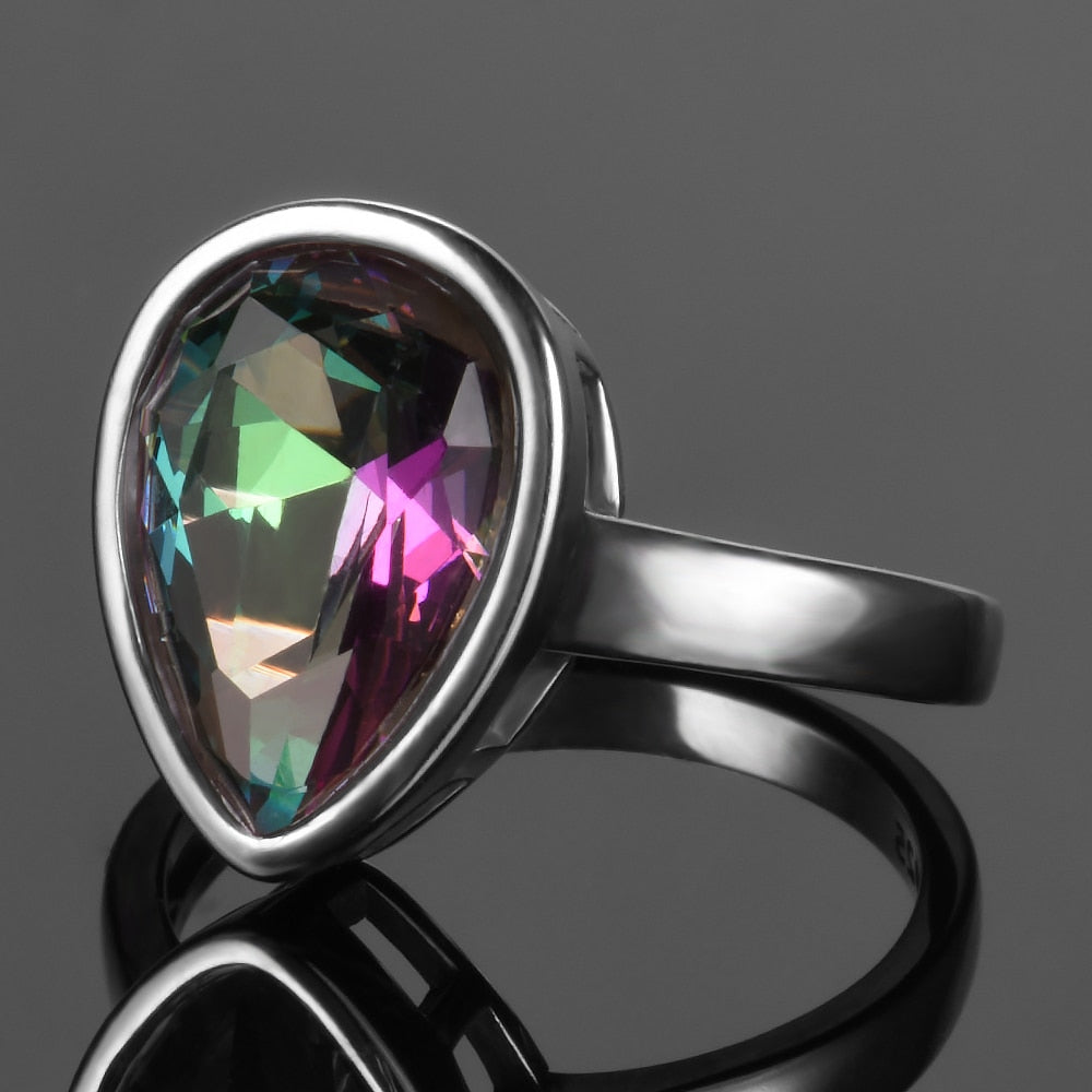 Spiritual Mystic Topaz Sterling Silver Ring - Rings - Pretland | Spiritual Crystals & Jewelry