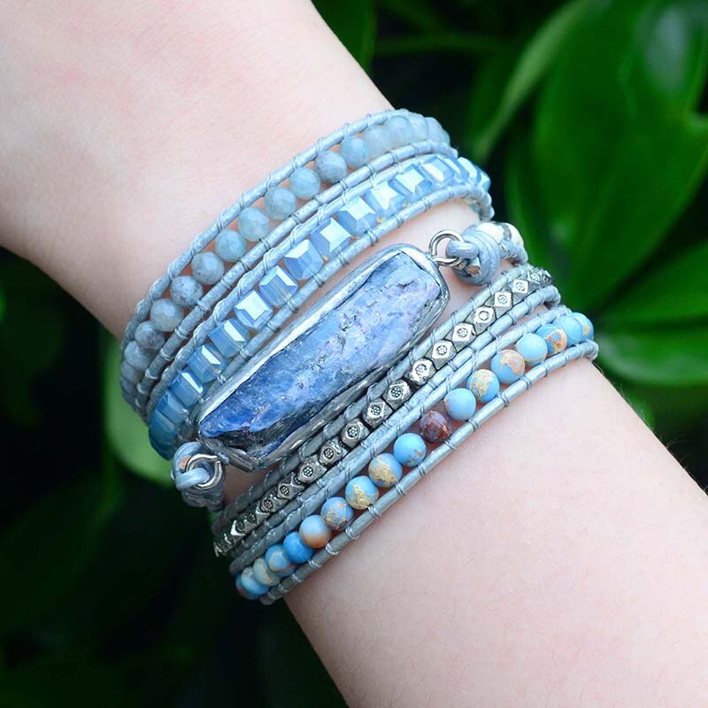 Spirit Jasper & Amazonite Protection Bracelet - Wrap Bracelets - Pretland | Spiritual Crystals & Jewelry