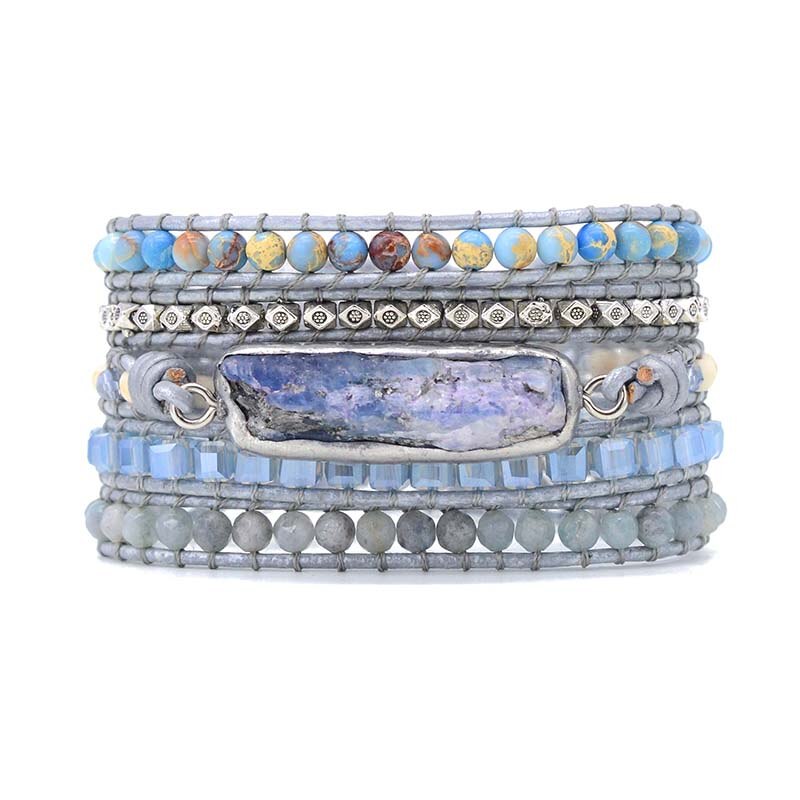 Spirit Jasper & Amazonite Protection Bracelet - Wrap Bracelets - Pretland | Spiritual Crystals & Jewelry