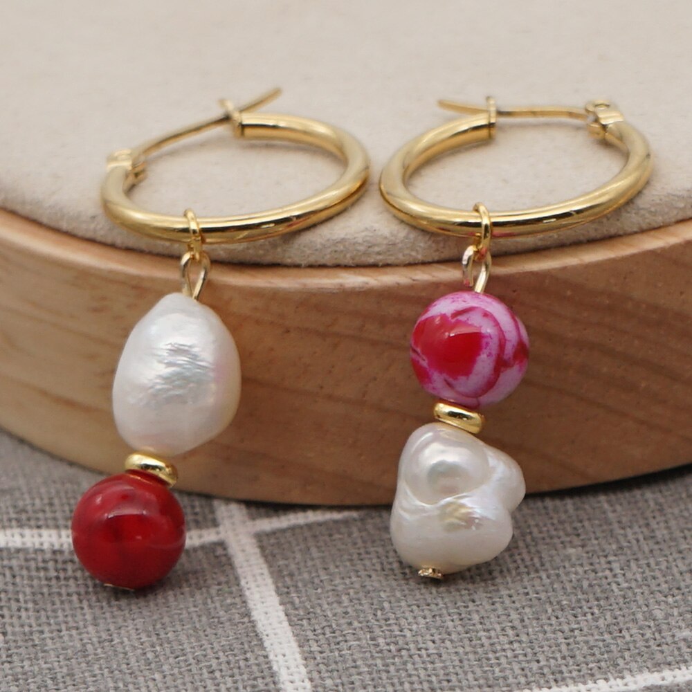 Asymmetric Pearl Earrings - Earrings - Pretland | Spiritual Crystals & Jewelry