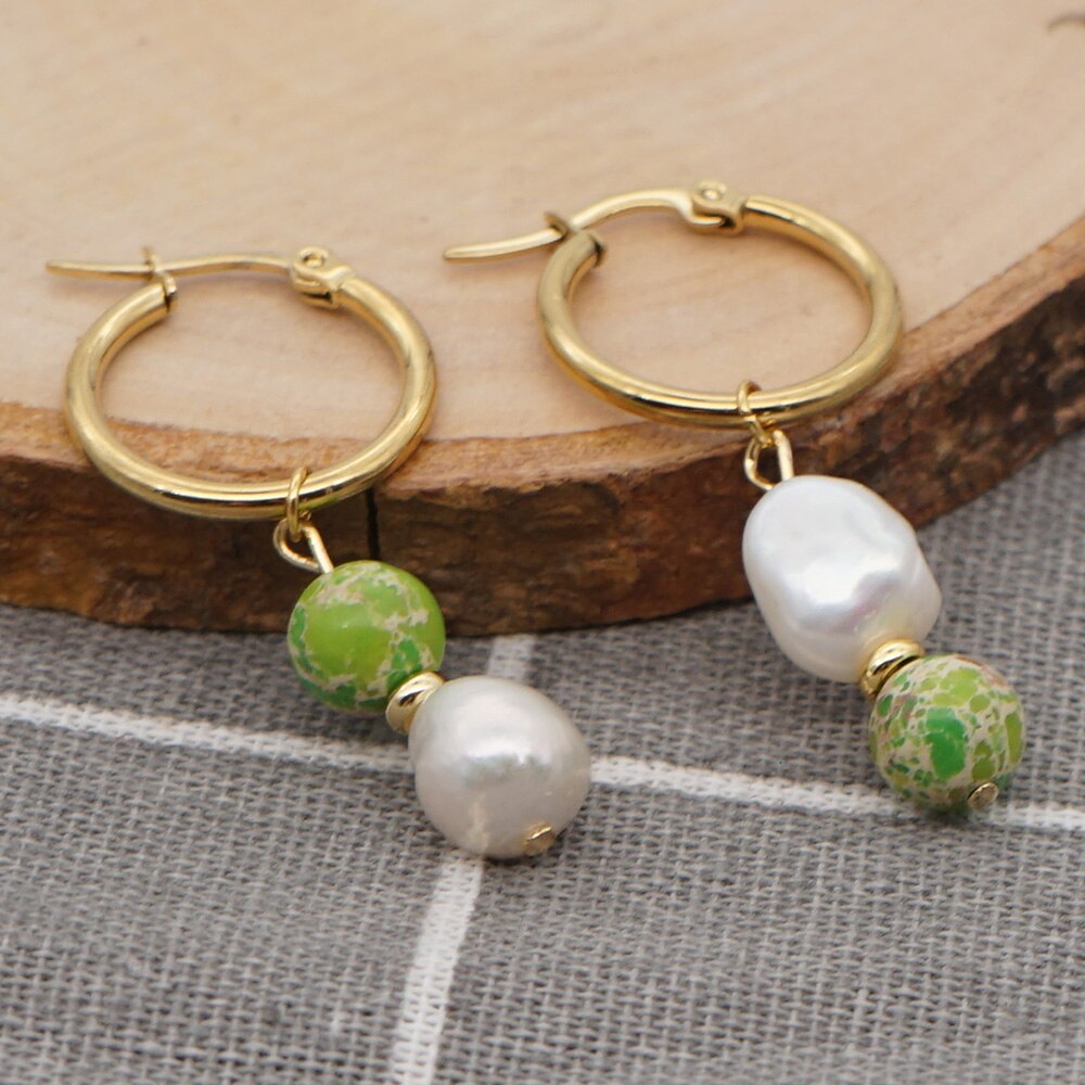 Asymmetric Pearl Earrings - Earrings - Pretland | Spiritual Crystals & Jewelry