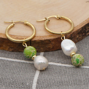 Asymmetric Pearl Earrings - Earrings - Pretland | Spiritual Crystals & Jewelry
