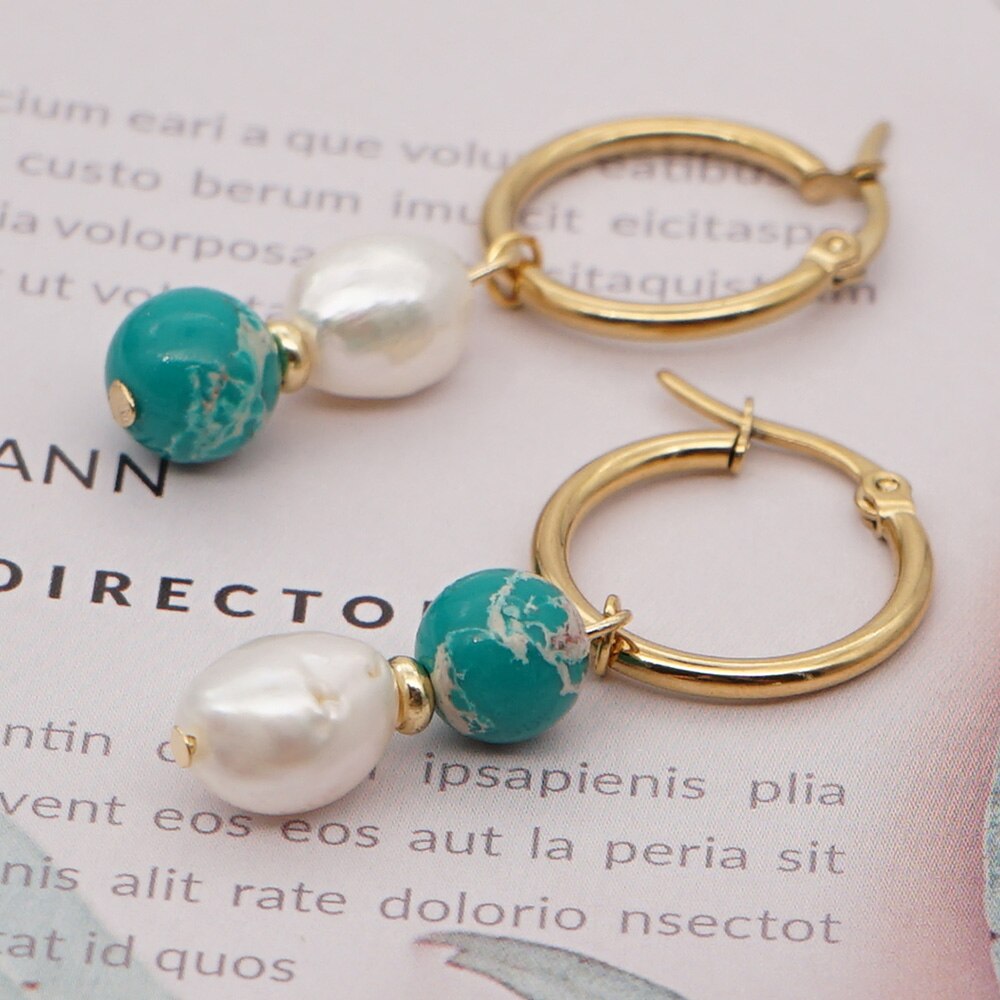 Asymmetric Pearl Earrings - Earrings - Pretland | Spiritual Crystals & Jewelry