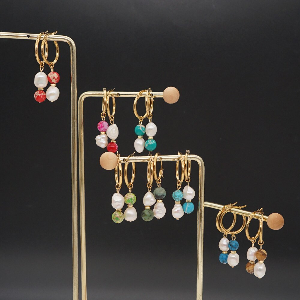 Asymmetric Pearl Earrings - Earrings - Pretland | Spiritual Crystals & Jewelry