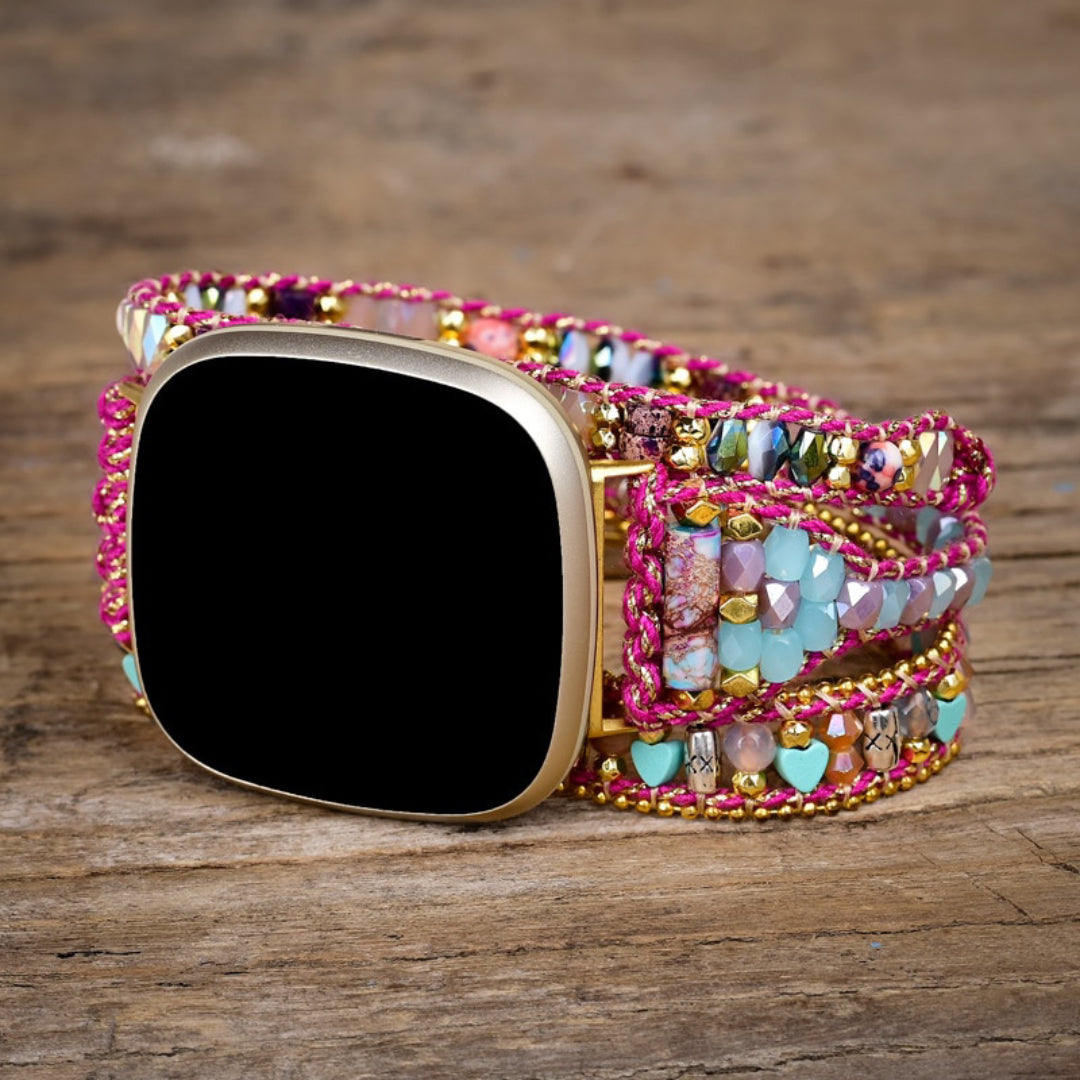 Gorgeous Hematite Stone Fitbit Watch Strap - Fitbit Watch Straps - Pretland | Spiritual Crystals & Jewelry