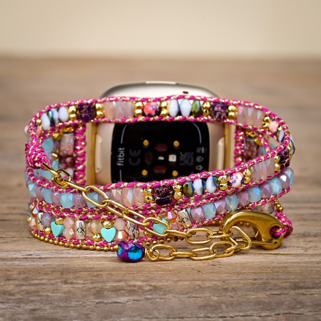 Gorgeous Hematite Stone Fitbit Watch Strap - Fitbit Watch Straps - Pretland | Spiritual Crystals & Jewelry