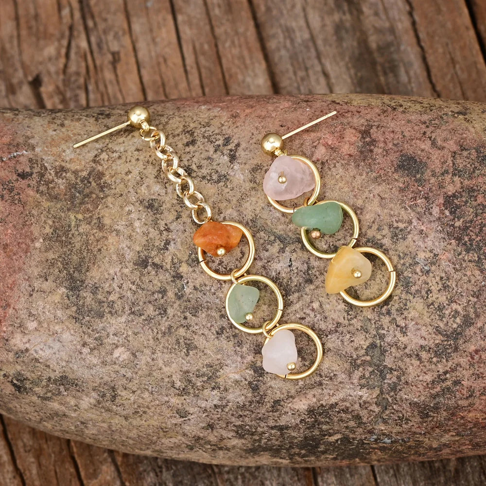 Gorgeous 7 Chakra Natural Stone Earrings