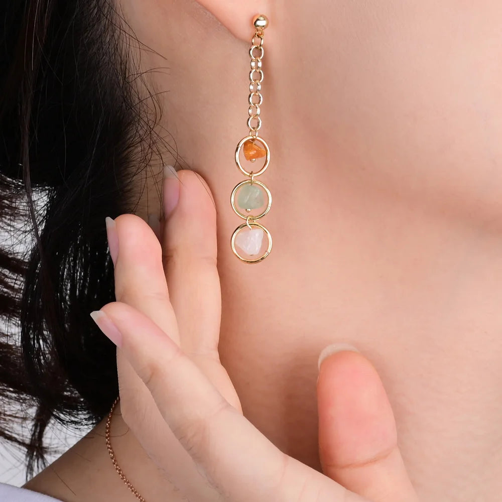 Gorgeous 7 Chakra Natural Stone Earrings