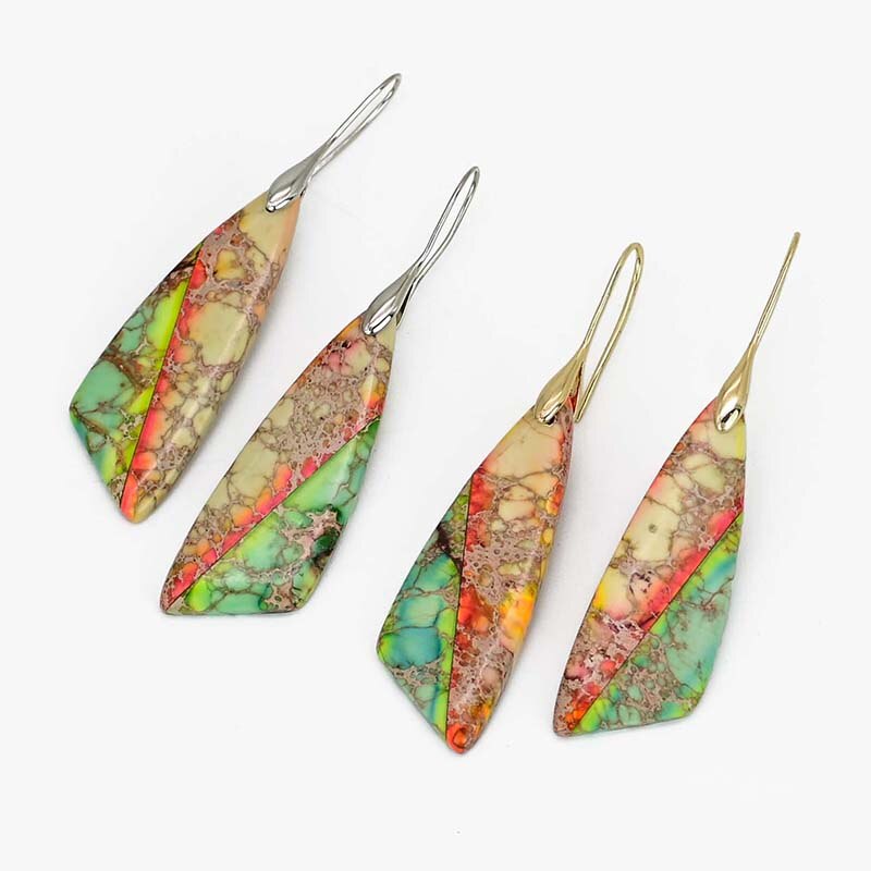 Piece of Nature Emperor Stone Earrings - Drop Earrings - Pretland | Spiritual Crystals & Jewelry