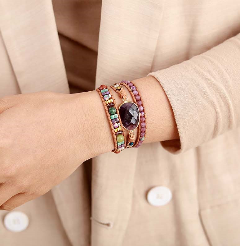Spiritual Jasper Wrap Bracelet - Wrap Bracelets - Pretland | Spiritual Crystals & Jewelry