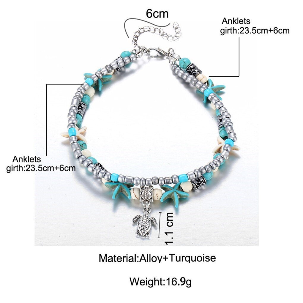 Lovely Turtle Anklet - Anklets - Pretland | Spiritual Crystals & Jewelry