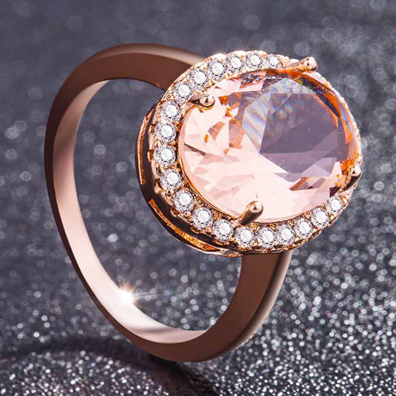 Innocent Morganite Rose Gold Silver Ring - Rings - Pretland | Spiritual Crystals & Jewelry