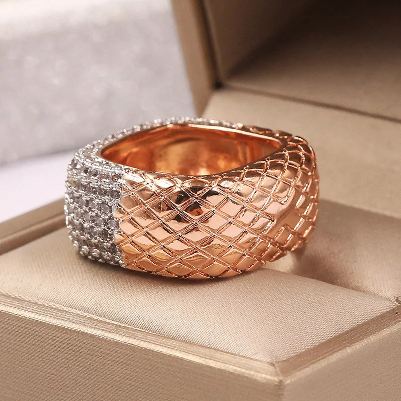 Divine Square Gold Plated Ring