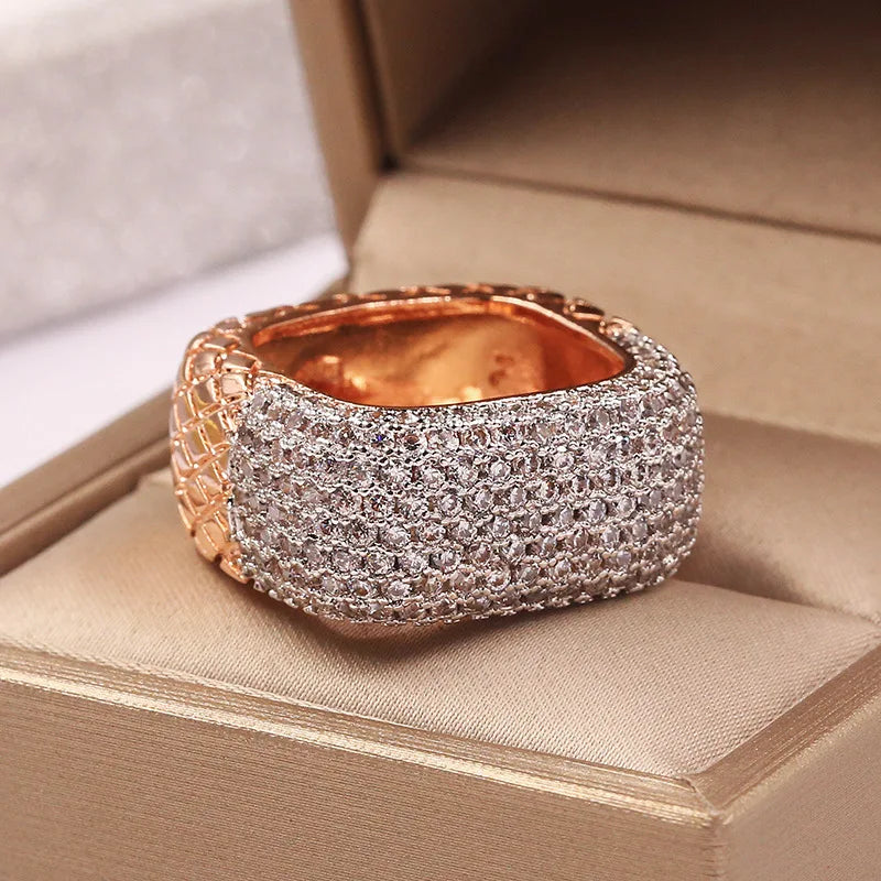 Divine Square Gold Plated Ring