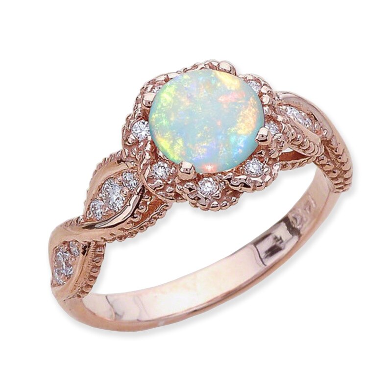 Flower Zirconia Opal Ring - Rings - Pretland | Spiritual Crystals & Jewelry