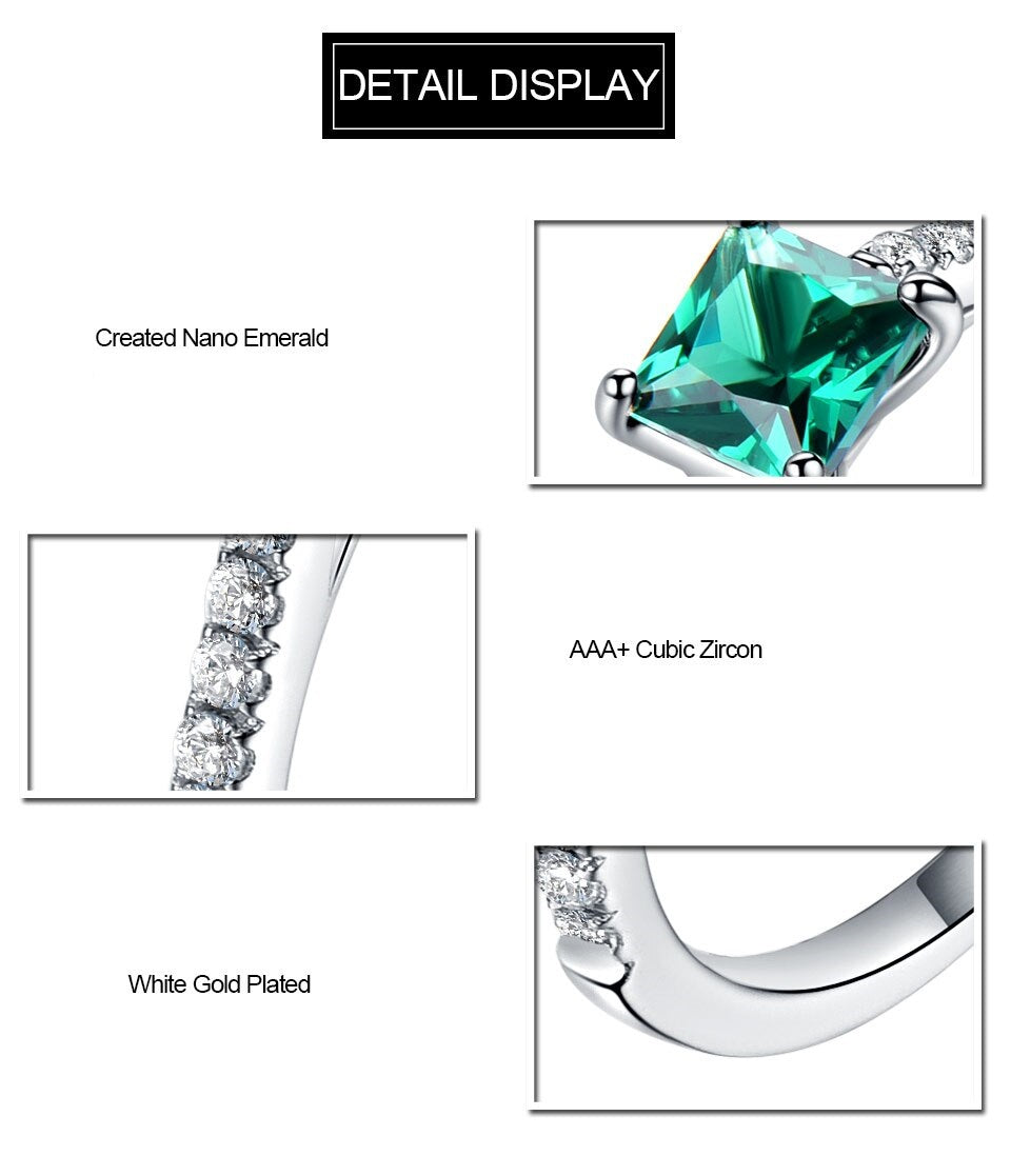 Lovely Emerald Sterling Silver Ring - Rings - Pretland | Spiritual Crystals & Jewelry