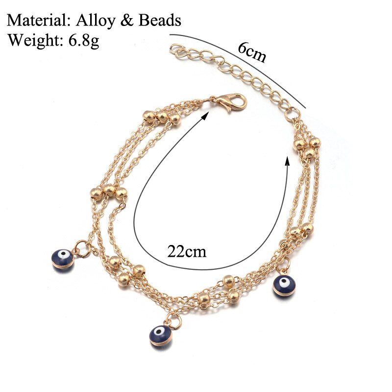 Vintage Evil Eyes Anklet - Anklets - Pretland | Spiritual Crystals & Jewelry