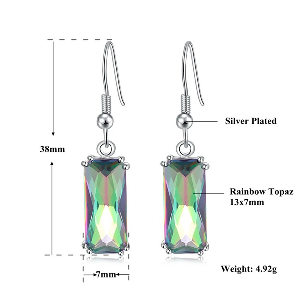Rainbow Amethyst Sterling Silver Earrings - Earrings - Pretland | Spiritual Crystals & Jewelry