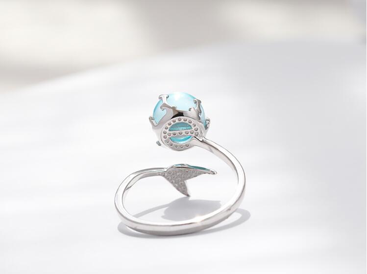 Pretty Mermaid Sterling Silver Ring - Rings - Pretland | Spiritual Crystals & Jewelry