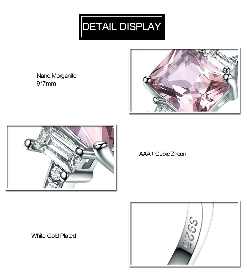 Gorgeous Morganite Sterling Silver Ring - Rings - Pretland | Spiritual Crystals & Jewelry