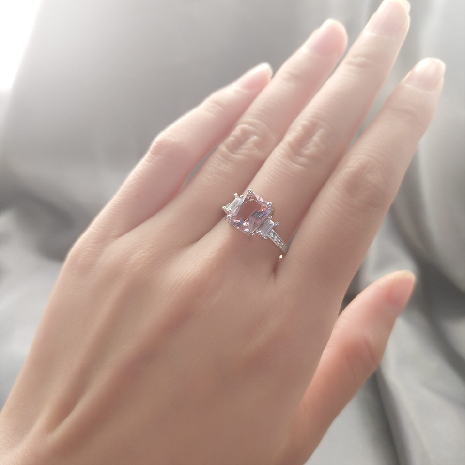 Gorgeous Morganite Sterling Silver Ring - Rings - Pretland | Spiritual Crystals & Jewelry