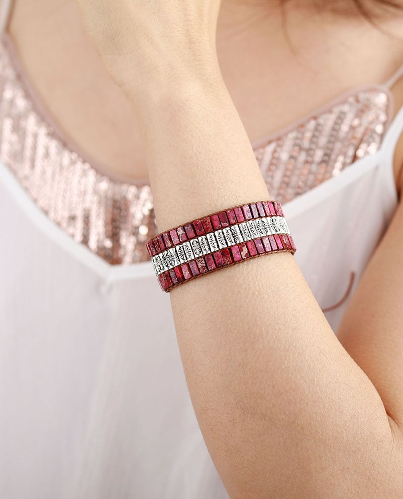 Mystique Jasper Wrap Bracelet - Wrap Bracelets - Pretland | Spiritual Crystals & Jewelry