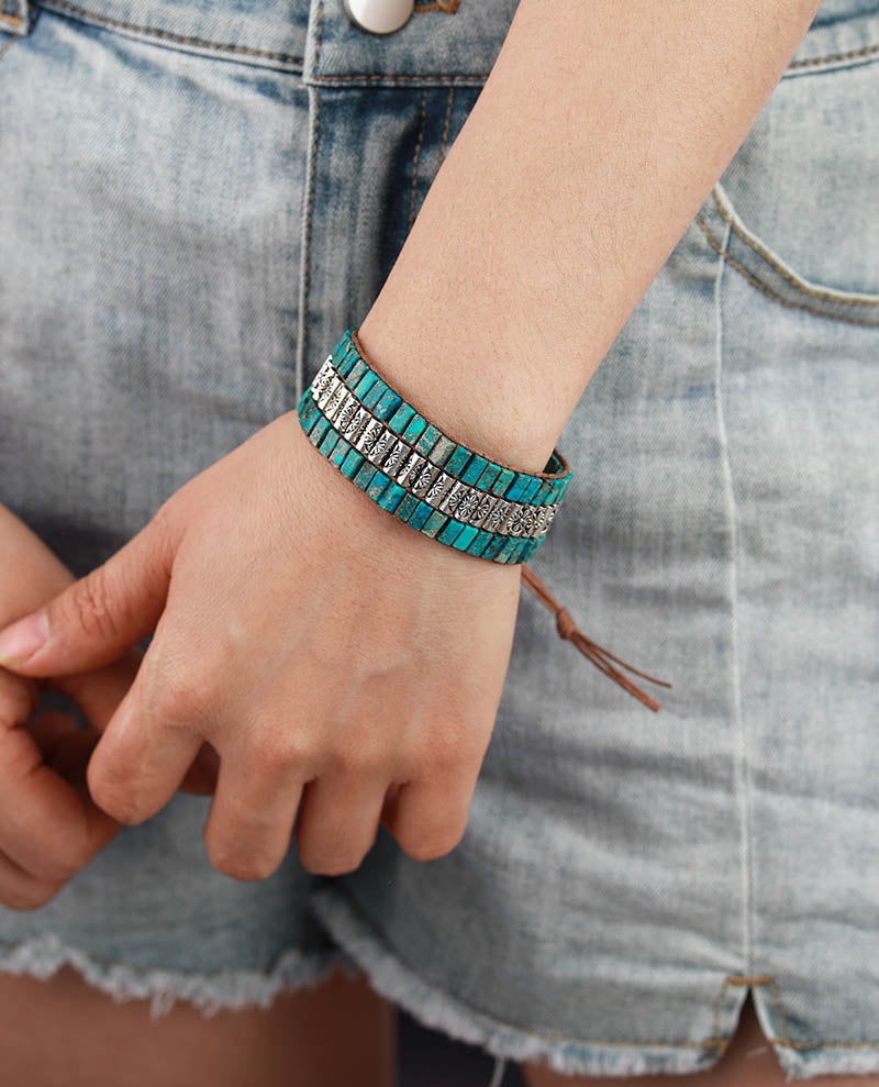 Mystique Jasper Wrap Bracelet - Wrap Bracelets - Pretland | Spiritual Crystals & Jewelry