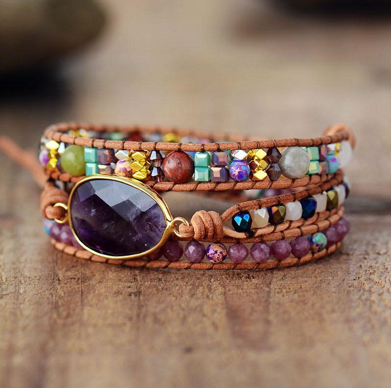 Spiritual Jasper Wrap Bracelet - Wrap Bracelets - Pretland | Spiritual Crystals & Jewelry